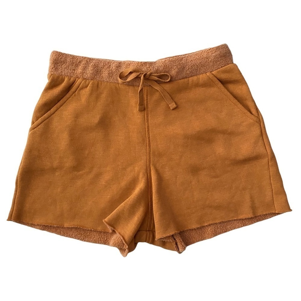 Free People Movement Burnt Orange High Waist Fleece Lined Shorts Extra Small XS